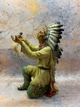 Load image into Gallery viewer, Native American Chief Statue with Peace Pipe - Cultural Heritage Figurine, Detailed Indigenous Art Decor, Collector&#39;s Item

