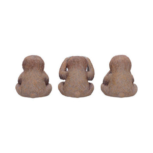 Three Wise Sloths Figurines See No, Hear No, Speak No Evil Nature Statues Decor