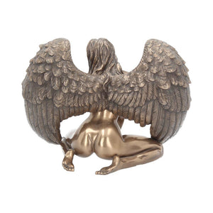 Bronze Angel Nude Figurine Gothic Fallen Angel Statue Sensual Winged Sculpture
