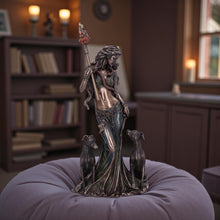 Load image into Gallery viewer, Hekate Goddess Statue Greek Mythology Pagan Wiccan Witchcraft Figurine Triple Moon Deity Decor
