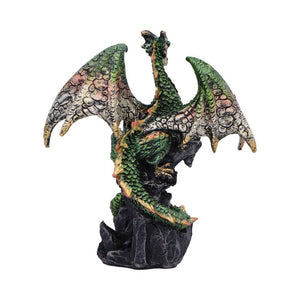 Fantasy Dragon Sculpture Guardian of Eggs Figurine Gothic Metallic Accents decor