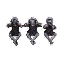 Load image into Gallery viewer, Medieval Knight Figures Shelf Sitters Set Gothic See No, Hear No, Speak No Evil

