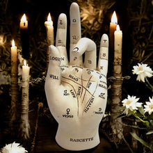 Load image into Gallery viewer, Palmistry Chiromancy Hand Figurine Fortune Telling Wiccan Decor with Symbols Gift
