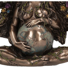 Laden Sie das Bild in den Galerie-Viewer, Gaea Mother Earth Goddess Bronze Figurine Pagan Wiccan Nature Spirit Statue
