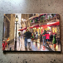 Load image into Gallery viewer, Macneil Studios NIGHTTIME CAFE Ceramic Wall Art Tile 30x20cm | Cityscape Painting Decor
