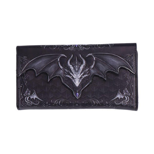 Dark Dragon Scale Purse Gothic Wallet Fantasy Gift Mythical Embossed Accessory
