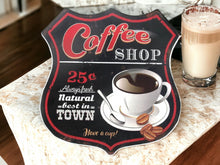 Load image into Gallery viewer, Vintage Coffee Shop Metal Wall Sign - Charming Retro Cafe Decor for Kitchen and Dining-OsirisTradingUK
