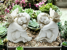 Load image into Gallery viewer, Angelic Grace - Pair of Cherubs Statues, Angel Ornaments, Garden or Graveside Decor, Peaceful Cherubim Figurines, Ethereal Divine Guardians-OsirisTradingUK
