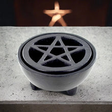 Load image into Gallery viewer, Cast Iron Pentagram Incense Burner Spiritual Altar Decor, Wiccan Ritual Tool, Aromatherapy Essential, Meditation Practice, Energy Cleansing-OsirisTradingUK

