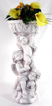 Charger l&#39;image dans la galerie, Stone Effect Cherub Garden Statue - Angel Bird Bath, Feeder or Elegant Jardiniere
