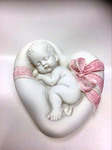 Beautiful Peaceful Baby Resting on Heart Cherub Angel Ornament A Present for Expecting Couples-OsirisTradingUK