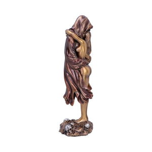 Metallic Reaper Hugging Woman Ornament Gothic Bronze Figurine 26cm Grim Reaper Statue