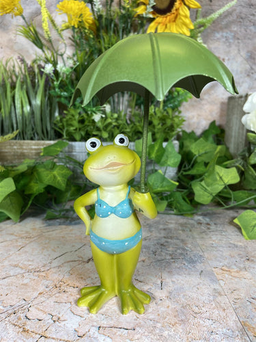 Hilarious Lady Frog in Her Bikini Handcrafted Resin Figurine Garden Ornament-OsirisTradingUK