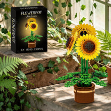 Load image into Gallery viewer, Sunflower Flower Pot 739pc Puzzle Construction Set Botanical Model Gift
