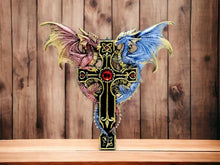 Charger l&#39;image dans la galerie, Gothic Dragons Wall Plaque | Dragon Decor | Unique Fantasy Wall Art | Dragon Wall Hanging | Home Decor | Gothic Gift | Mystical Home Decor-OsirisTradingUK
