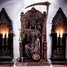 Load image into Gallery viewer, Santa Muerte Statue Spiritual Occult Throne Figurine Gothic Holy Death Altar Decor
