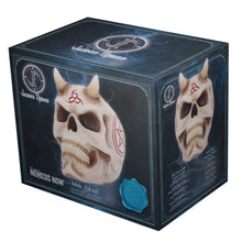 Laden Sie das Bild in den Galerie-Viewer, James Ryman 666 Skull 20cm - Gothic Devil Skull Ornament with Horns - Hand-Painted Resin Collectible - Occult Pentagram Art Figurine - Unique Gothic Fantasy Decor
