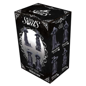 Little Souls Gleam Gothic Figurine Black Coat, Spell book & Owl Wiccan Altar Decor
