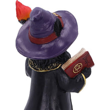 Load image into Gallery viewer, Black Wizard Cat Figurine Mystic Witchcraft Statue Fantasy Gothic Spellcaster Ornament
