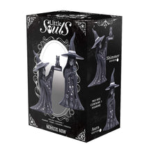 Load image into Gallery viewer, Little Souls Shimmer Witch Figurine Cat Spell book Gothic Altar Wiccan Art  Decor
