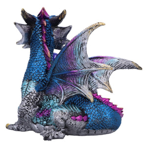 Mystical Crystal Ball Dragon Figurine | Fantasy Gothic Dragon Statue | Resin Ornament 15.5cm