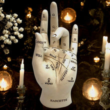 Load image into Gallery viewer, Palmistry Chiromancy Hand Figurine Fortune Telling Wiccan Decor with Symbols Gift
