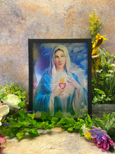 Load image into Gallery viewer, Radiant Virgin Mary 3D Lenticular Framed Poster, Religious Holographic Wall Art, Spiritual Decor, Divine Mother &amp; Child, Christian Art-OsirisTradingUK
