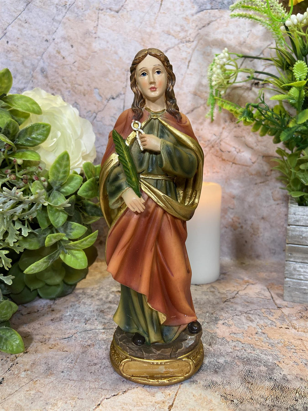Saint Agatha Statue Christian Saint Symbol of Faith Protection and Devotion-OsirisTradingUK