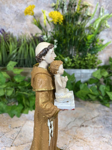 Exquisite Resin Statue Saint Anthony with Baby Jesus Unique Religious Gift-OsirisTradingUK