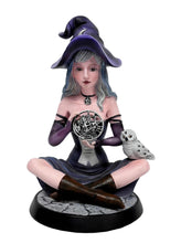 Load image into Gallery viewer, Fantasy Witch Holding Pentagram Figurine Wiccan Ornament  Statue with Owl
