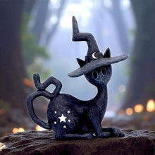 Load image into Gallery viewer, Gothic Wiccan Witchcraft Black Cat Figurine Mystical Spell Familiar Statue Decor
