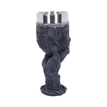 Load image into Gallery viewer, Baphomet Hand Goblet Horror Chalice Gothic Occult Solve Coagula Ritual Cup

