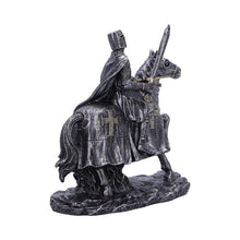 Load image into Gallery viewer, Medieval Templar Knight Horseback Figurine Gothic Crusader Historical Ornament
