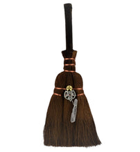 Load image into Gallery viewer, Handcrafted Witch Broom with Copper Accents | 24 cm Pagan Altar Decor
