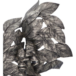 Kissing Couple Silver Leaf Statue Romantic Home Decor Modern Metallic Sculpture