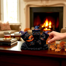 Load image into Gallery viewer, Witchy Black Cats Figurine Familiar Friends Gothic Cat Ornament Wiccan Witch
