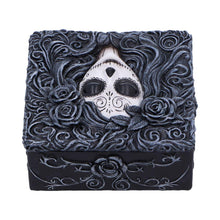 Load image into Gallery viewer, Gothic Day of the Dead Trinket Box Sugar Skull Storage Box  Flor de Muerte Altar
