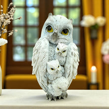 Laden Sie das Bild in den Galerie-Viewer, Whimsical Owl and Babies Figurine Woodland Wiccan Alter Statue Animal Lovers
