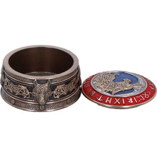 Load image into Gallery viewer, Fenrir Treasure Box Norse Mythology Viking Wolf Rune Storage Keepsake Trinket
