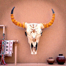 Load image into Gallery viewer, Bison Skull Ornament Western Wall Decor Rustic Boho Sculpture Tribal Display

