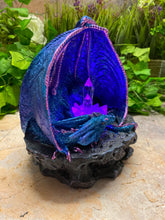 Load image into Gallery viewer, Colour-Changing LED Dragon Figurine | Mystical Resin Dragon | Fantasy Home Decor | Illuminated Magical Creature | Boxed Gift Idea
