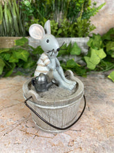 Load image into Gallery viewer, Cheeky &amp; Charming Hilarious Mouse on Resin Bucket Lid Garden Ornament-OsirisTradingUK

