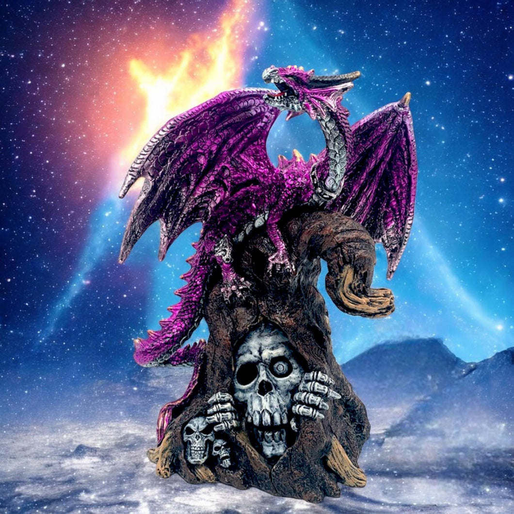 Amethyst Dragon LED Figurine - Keeper of the Death Gate Gothic Decor Ornament