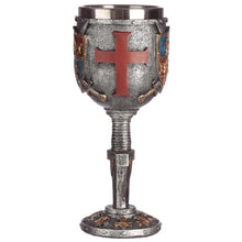 Charger l&#39;image dans la galerie, Knight Templar Goblet Medieval Chalice Crusader Cup Gothic Drinkware Decor 19cm
