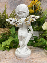 Load image into Gallery viewer, Exquisite Cherub Sculpture with Gold Headdress and Resin Wings Angel Statue-OsirisTradingUK
