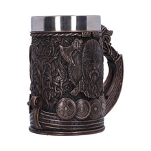 Laden Sie das Bild in den Galerie-Viewer, Bronze Viking Tankard Dragon Boat Norse Nordic Valhalla Mug Collectable Art Decor
