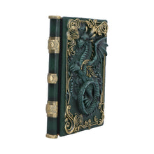 Load image into Gallery viewer, Fantasy Dragon Grimoire Gothic Spell Book Journal with Green Sculpted Cover
