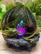 Load image into Gallery viewer, Enchanted LED Dragon Crystal Figurine | Colour-Changing Resin Dragon | Mythical Creature Decor | Magical Fantasy Statue | Boxed Fantasy Gift

