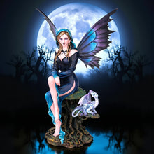 Load image into Gallery viewer, Fantasy Fairy Companion with Dragon Figurine Magical Mythical Gothic Sculpture
