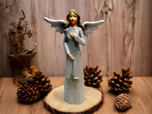 Load image into Gallery viewer, Angel Holding Star Christmas Ornament Resin Figure Festive Home Decor Celestial Holiday Accent Spirit of the Season 20x12 cm-OsirisTradingUK
